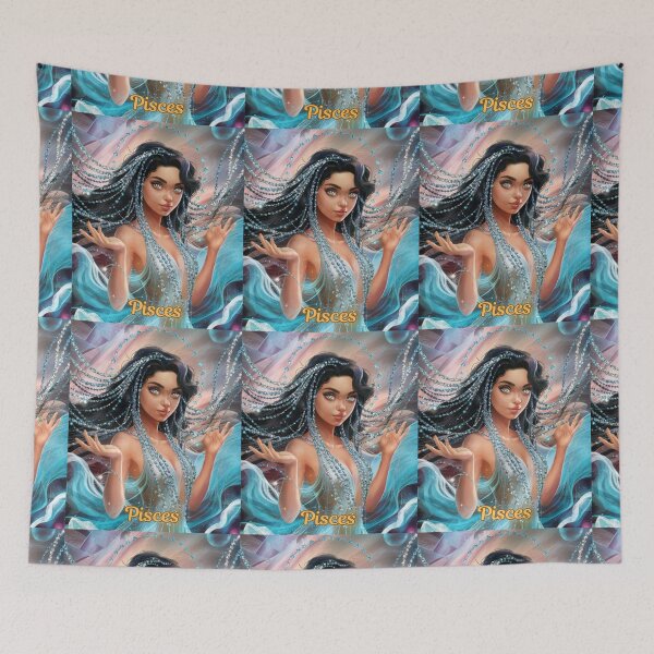Item preview, Pisces Zodiac, whimsical lady, Pisces girl sexy, cosmos goddess, celestial woman designed and sold by ZodiacWonders.
