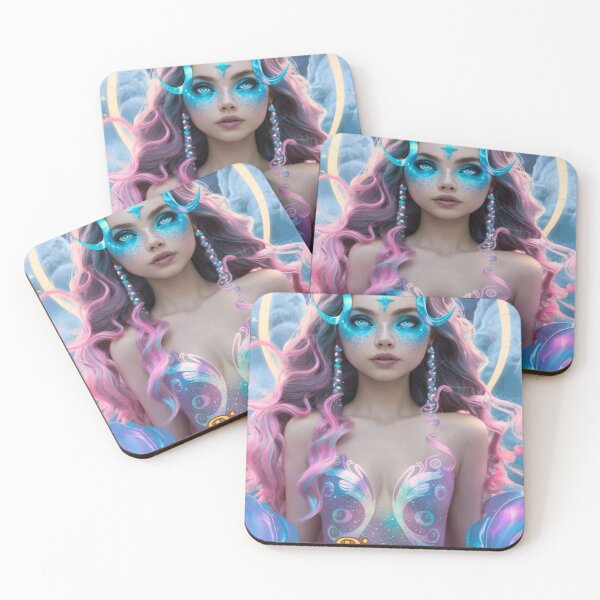 Item preview, Pisces Zodiac, whimsical lady, Pisces girl sexy, cosmos goddess, celestial woman designed and sold by ZodiacWonders.