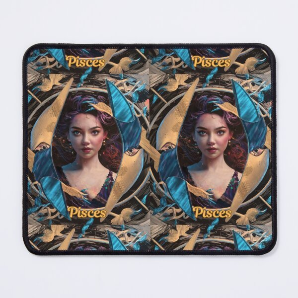 Item preview, Pisces Zodiac, whimsical lady, cosmos goddess, celestial woman designed and sold by ZodiacWonders.