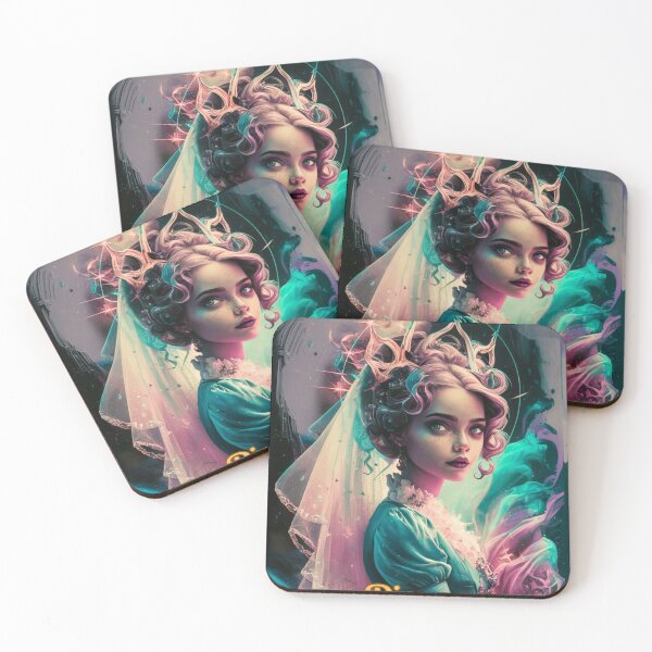 Item preview, Pisces Zodiac, whimsical lady, cosmos goddess, celestial woman designed and sold by ZodiacWonders.