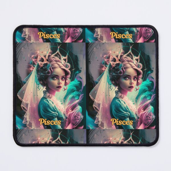 Item preview, Pisces Zodiac, whimsical lady, cosmos goddess, celestial woman designed and sold by ZodiacWonders.