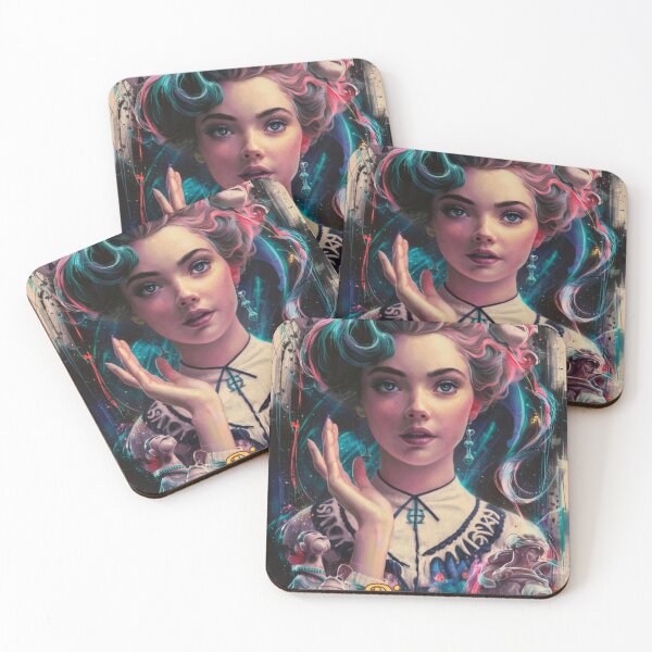 Item preview, Pisces Zodiac, whimsical lady, cosmos goddess, celestial woman designed and sold by ZodiacWonders.