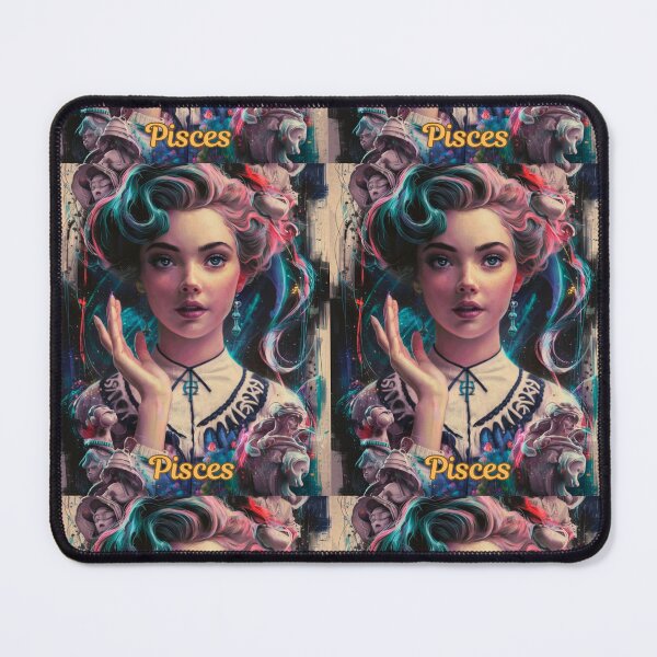 Item preview, Pisces Zodiac, whimsical lady, cosmos goddess, celestial woman designed and sold by ZodiacWonders.