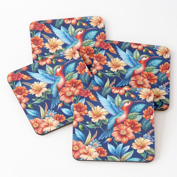 Aperçu de l'œuvre Un charmant oiseau floral plane à travers les fleurs, Pattern. créée et vendue par SuraSu.