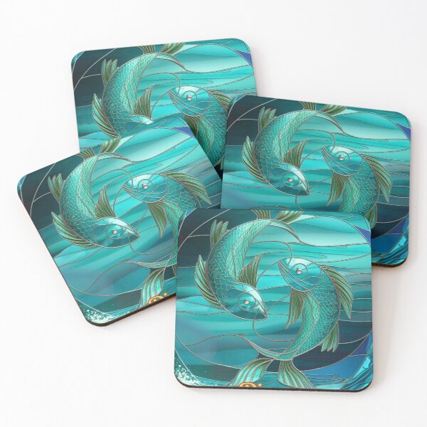 Item preview, Pisces Zodiac, stained glass designed and sold by ZodiacWonders.