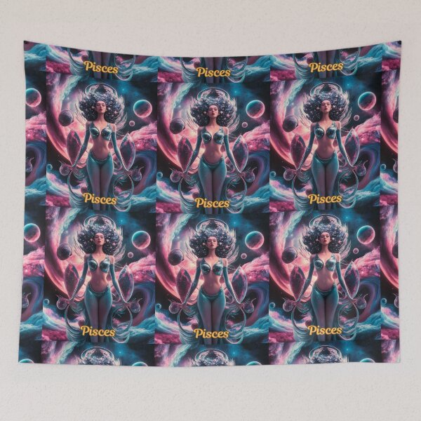 Item preview, Pisces Zodiac, whimsical lady, Pisces girl sexy, cosmos goddess, celestial woman designed and sold by ZodiacWonders.
