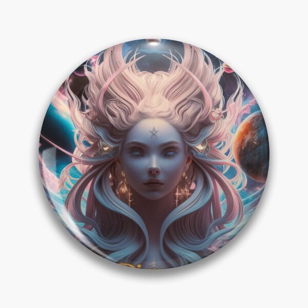 Item preview, Pisces Zodiac, whimsical lady, cosmos goddess, celestial woman designed and sold by ZodiacWonders.