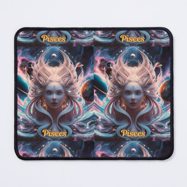 Item preview, Pisces Zodiac, whimsical lady, cosmos goddess, celestial woman designed and sold by ZodiacWonders.