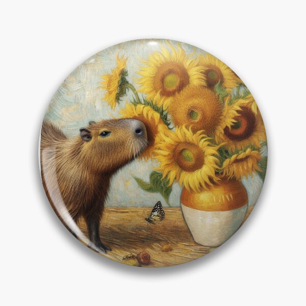 Item preview, Capybara ft. Van Gogh-Vase with Twelve Sunflowers1 designed and sold by Capybara Art Lover.