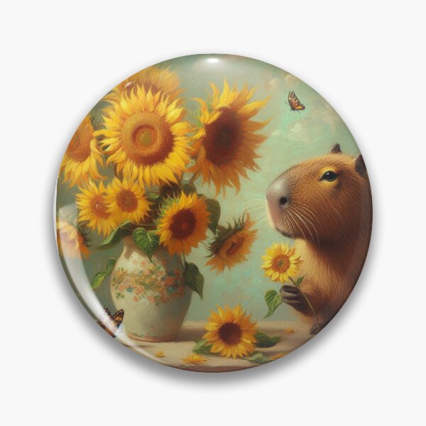 Item preview, Capybara ft. Van Gogh-Vase with Twelve Sunflowers3 designed and sold by Capybara Art Lover.