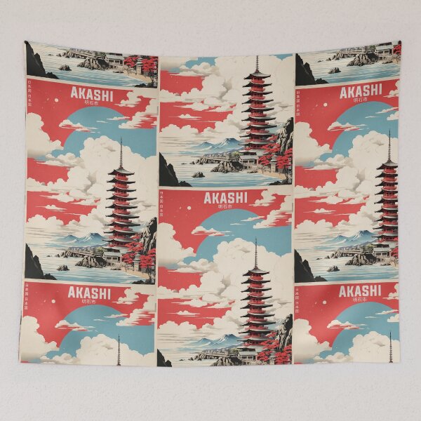 Item preview, Akashi Japan Vintage Travel Tourism  designed and sold by TravelersGems.
