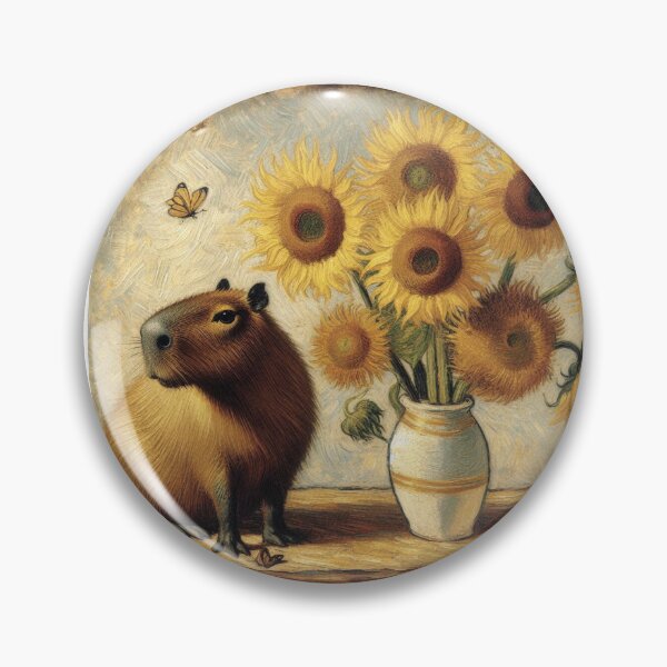 Item preview, Capybara ft. Van Gogh-Vase with Twelve Sunflowers6 designed and sold by Capybara Art Lover.