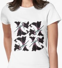 Pattern brush flower Women's Fitted T-Shirt