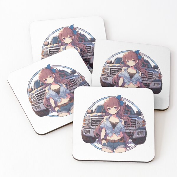 Item preview, Anime of sexy girl in shorts with truck behind. designed and sold by ArtandSmile.