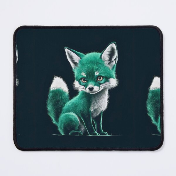 Item preview, Fox Portrait. monochrome face portrait, emerald green designed and sold by FoxVibes.