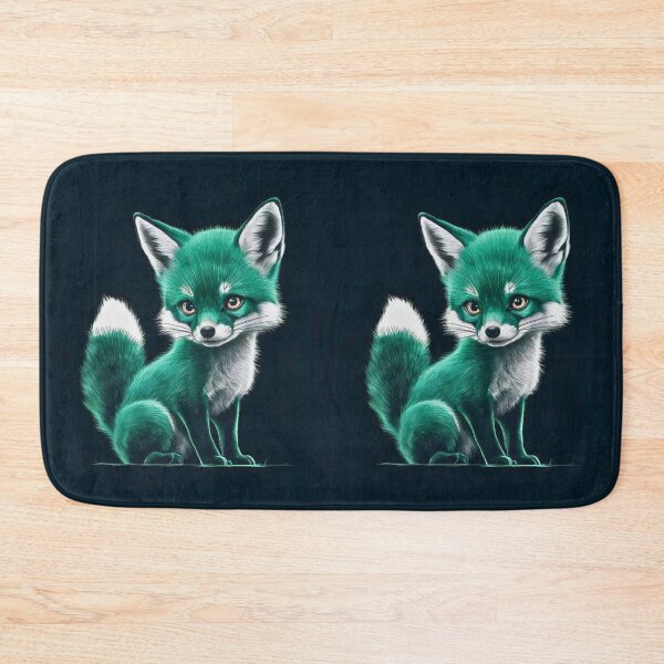 Item preview, Fox Portrait. monochrome face portrait, emerald green designed and sold by FoxVibes.