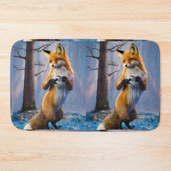 Item preview, Fox Portrait. snow scene, drinking coffee designed and sold by FoxVibes.