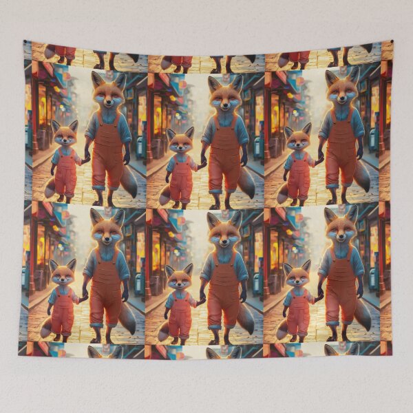 Item preview, Fox Portrait. walking down the street designed and sold by FoxVibes.