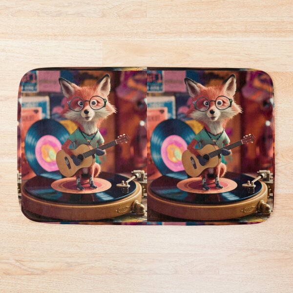 Item preview, Fox Portrait. fox playing guitar designed and sold by FoxVibes.