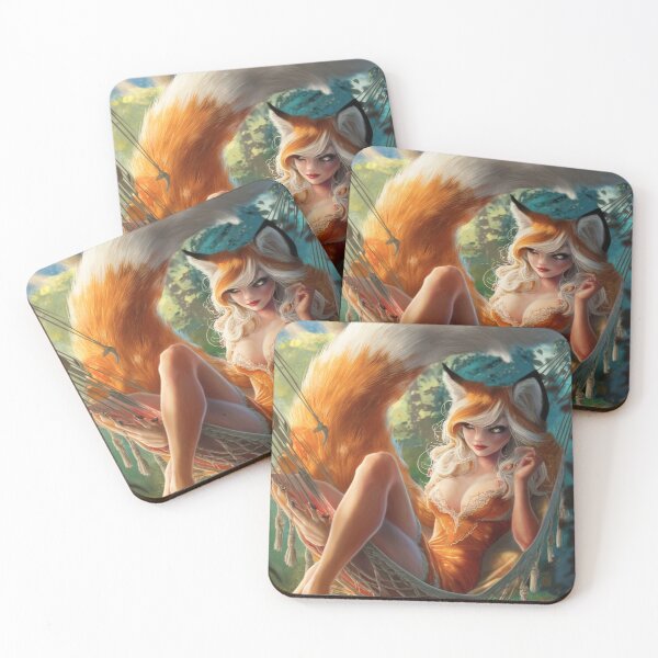 Item preview, Fox Portrait. sexy fox lady, fox person designed and sold by FoxVibes.