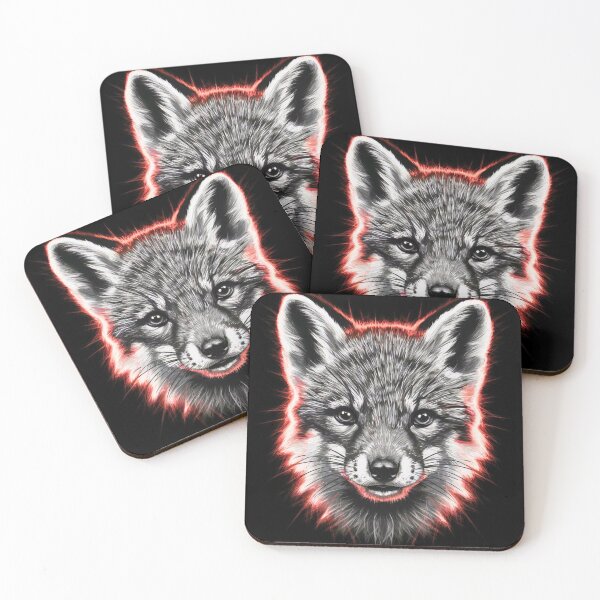 Item preview, Fox Portrait. monochrome face portrait designed and sold by FoxVibes.