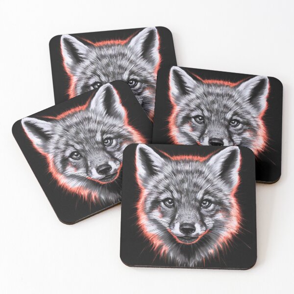 Item preview, Fox Portrait. monochrome face portrait designed and sold by FoxVibes.