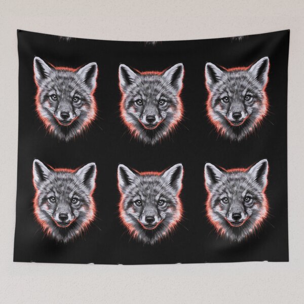 Item preview, Fox Portrait. monochrome face portrait designed and sold by FoxVibes.