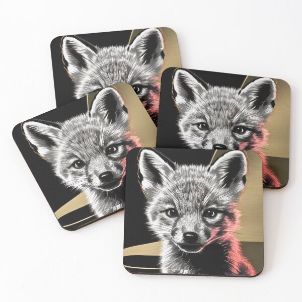 Item preview, Fox Portrait. monochrome face portrait designed and sold by FoxVibes.