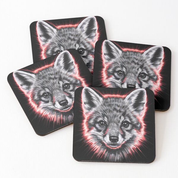 Item preview, Fox Portrait. monochrome face portrait designed and sold by FoxVibes.