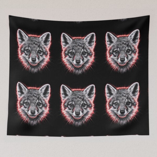 Item preview, Fox Portrait. monochrome face portrait designed and sold by FoxVibes.