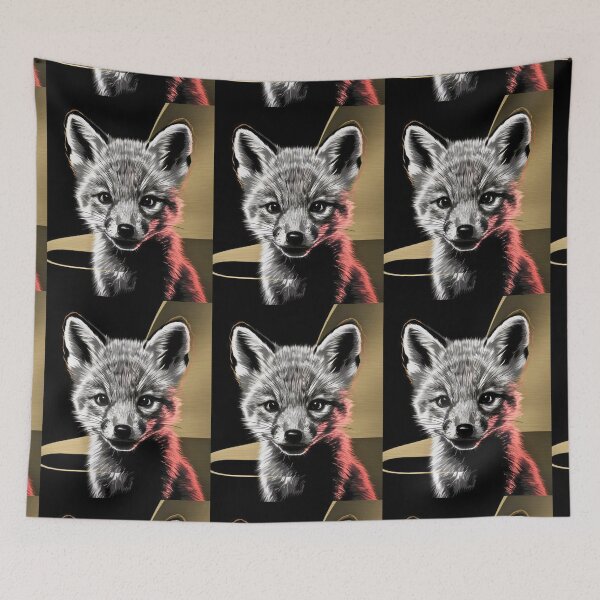 Item preview, Fox Portrait. monochrome face portrait designed and sold by FoxVibes.