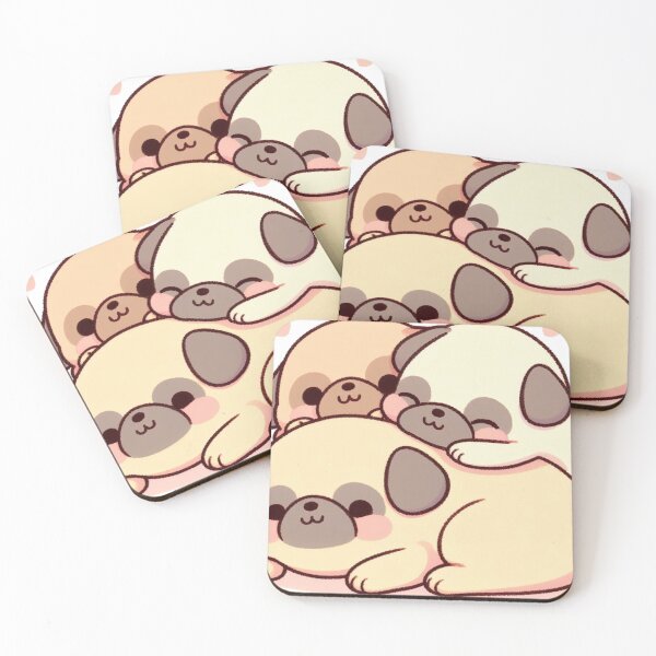 Item preview, Pug pile! A trio of snuggling pugs! designed and sold by Bookwyrm-Bazaar.