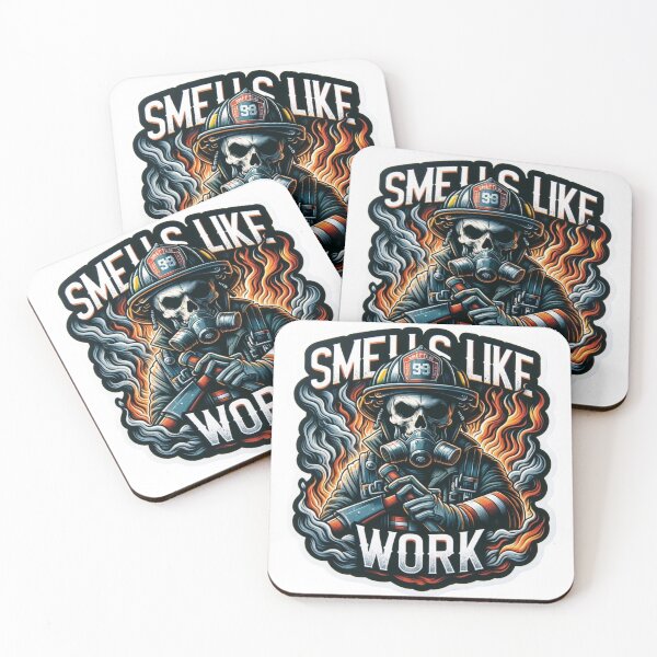 Item preview, Skeleton Firefighter Smells Like Work designed and sold by BrinaandPops.
