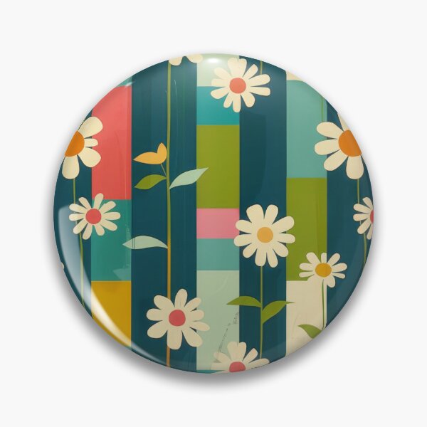 Item preview, Cute cream flowers on a colourful abstract striped background designed and sold by PrettyPinkSkies.