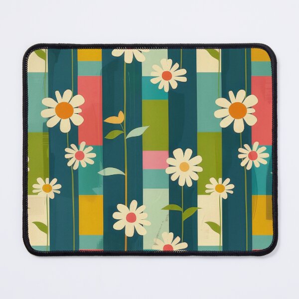 Item preview, Cute cream flowers on a colourful abstract striped background designed and sold by PrettyPinkSkies.