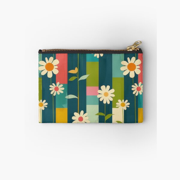 Item preview, Cute cream flowers on a colourful abstract striped background designed and sold by PrettyPinkSkies.
