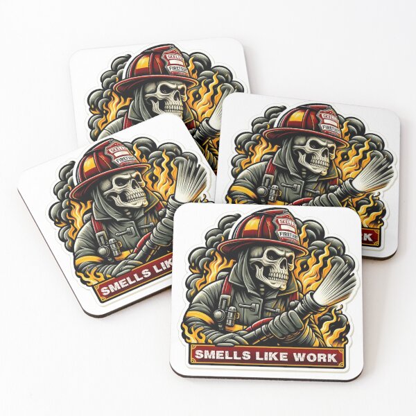 Item preview, Skeleton Firefighter Smells Like Work designed and sold by BrinaandPops.