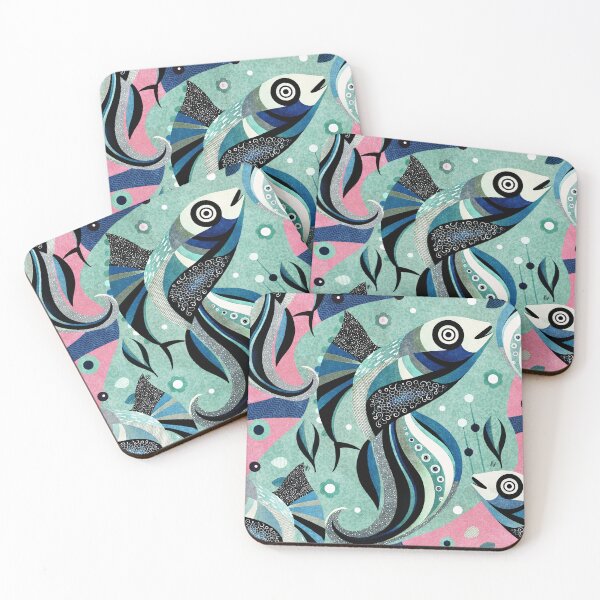 Item preview, Colorful blue abstract fish  designed and sold by Veata.