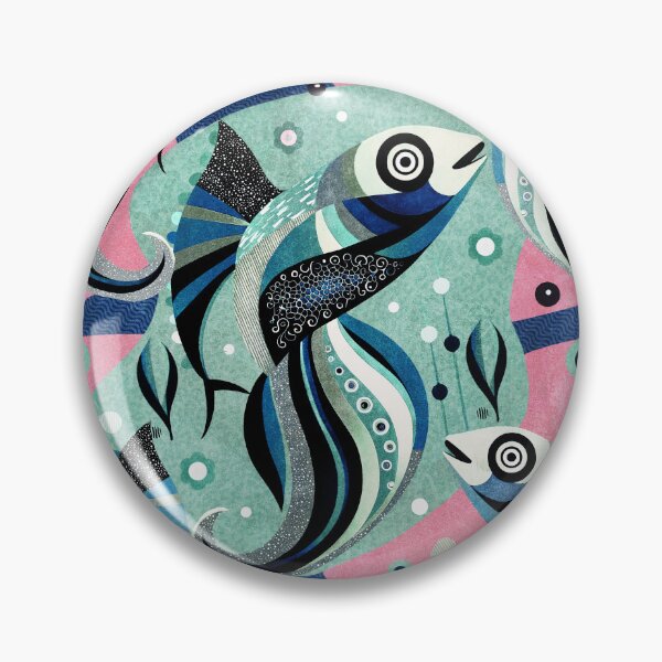 Item preview, Colorful blue abstract fish  designed and sold by Veata.