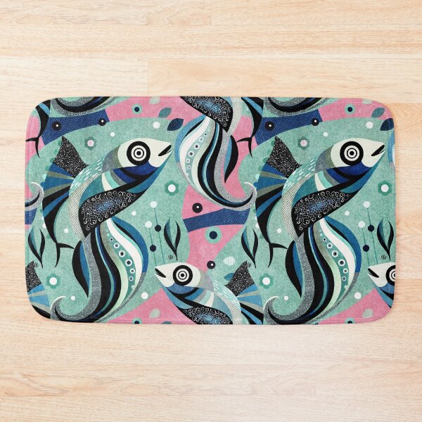 Item preview, Colorful blue abstract fish  designed and sold by Veata.