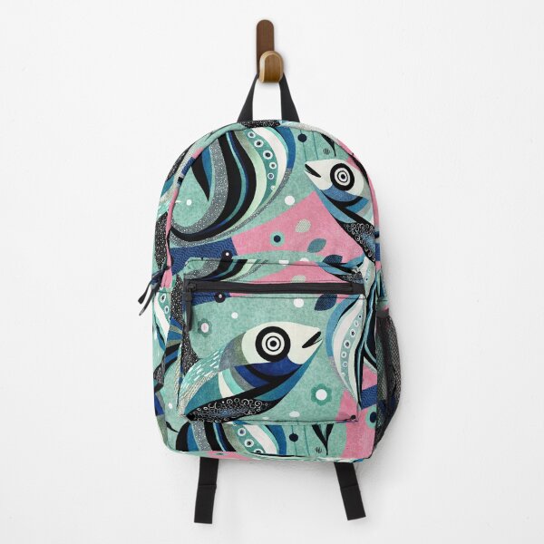 Item preview, Colorful blue abstract fish designed and sold by Veata.
