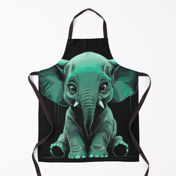Item preview, Elephant Portrait. monochrome face portrait, emerald green designed and sold by ElephantVibes.
