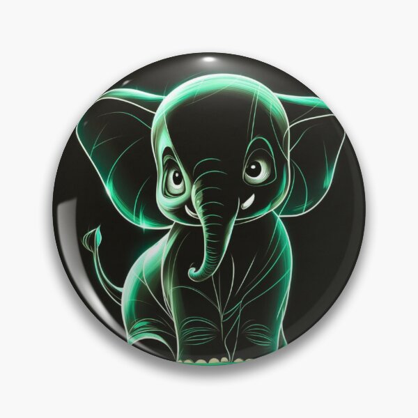 Item preview, Elephant Portrait. monochrome face portrait, emerald green designed and sold by ElephantVibes.