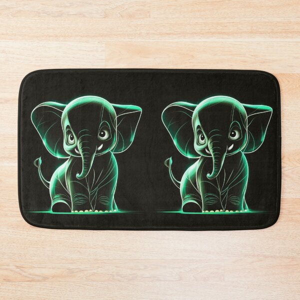 Item preview, Elephant Portrait. monochrome face portrait, emerald green designed and sold by ElephantVibes.