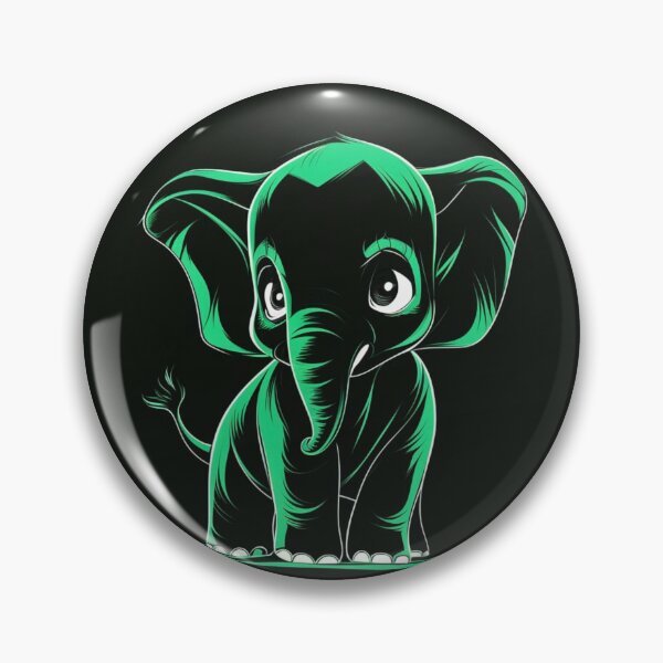 Item preview, Elephant Portrait. monochrome face portrait, emerald green designed and sold by ElephantVibes.