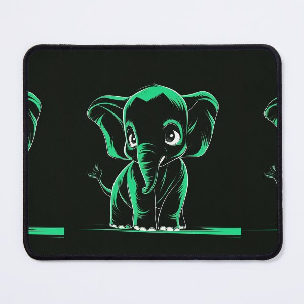 Item preview, Elephant Portrait. monochrome face portrait, emerald green designed and sold by ElephantVibes.