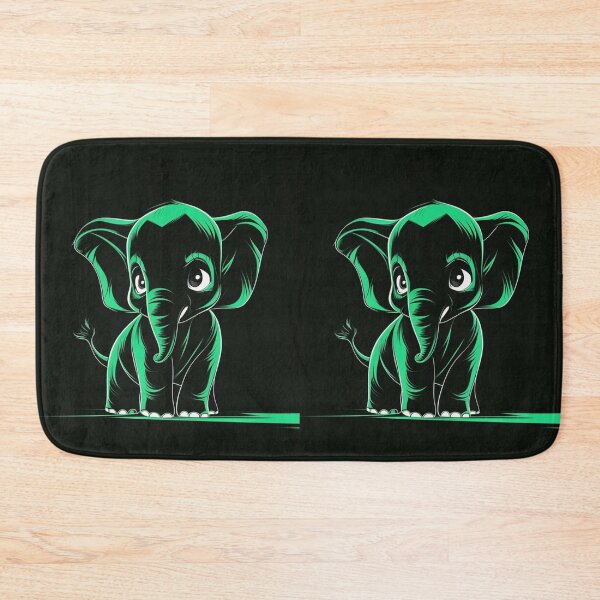Item preview, Elephant Portrait. monochrome face portrait, emerald green designed and sold by ElephantVibes.
