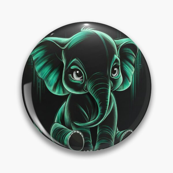 Item preview, Elephant Portrait. monochrome face portrait, emerald green designed and sold by ElephantVibes.