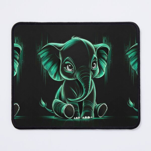 Item preview, Elephant Portrait. monochrome face portrait, emerald green designed and sold by ElephantVibes.