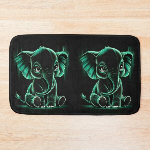 Item preview, Elephant Portrait. monochrome face portrait, emerald green designed and sold by ElephantVibes.